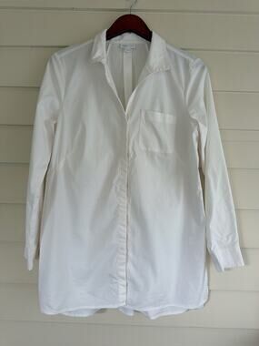J. Jill White Shirt Collection Button Front Cotton Blend Size Small S